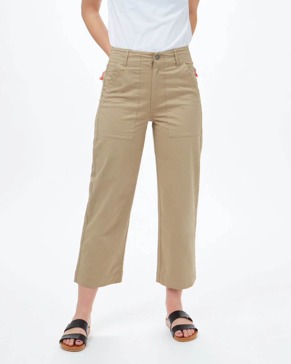 Twill Cropped Wide Leg Pant - Image 4